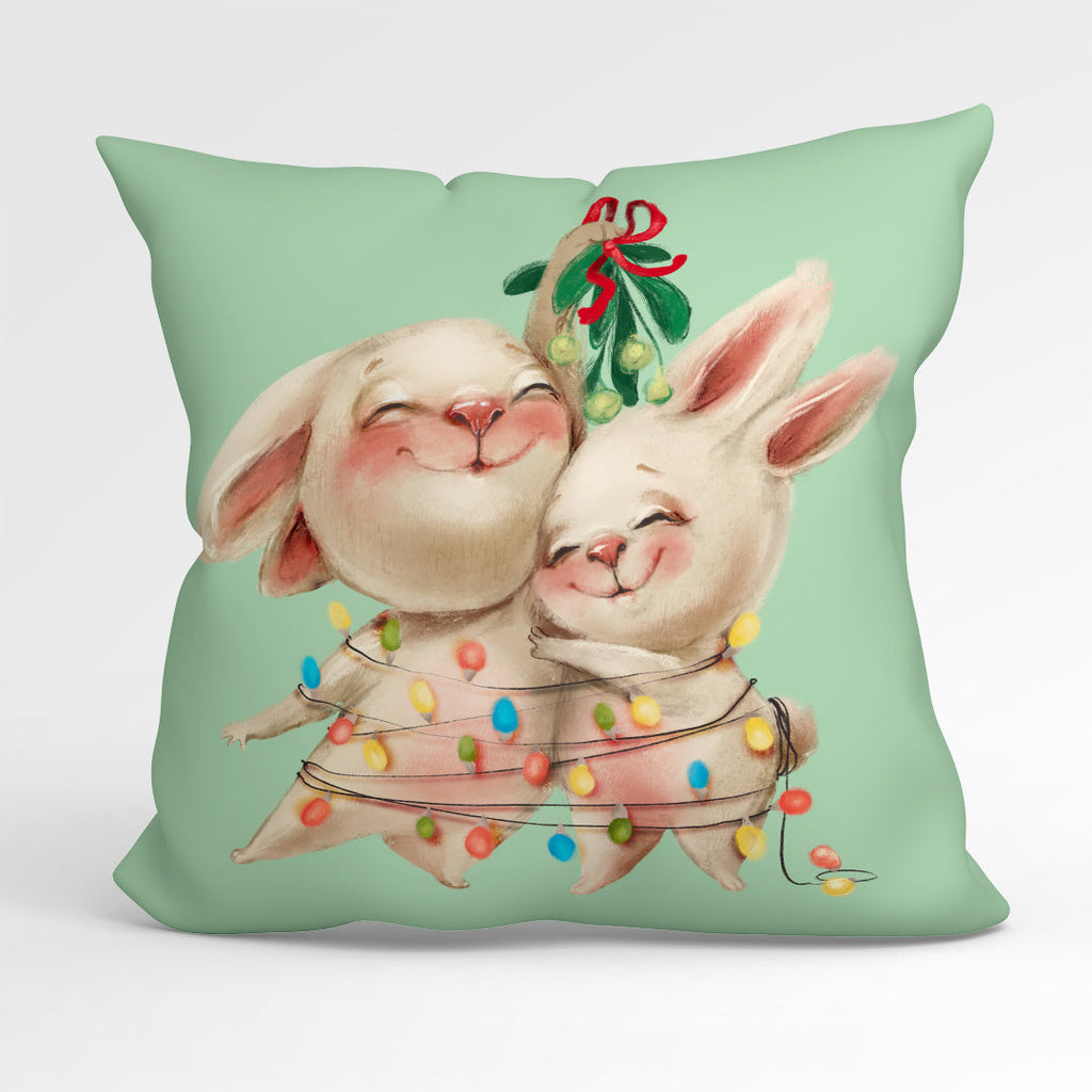 CUSHION Fabric Panel Mistletoe Bunnie
