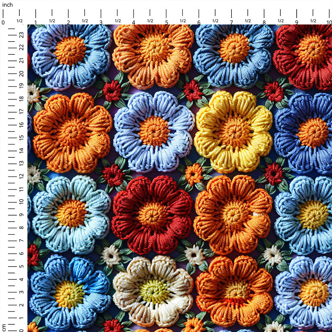Molly Crochet Flowers Fabric