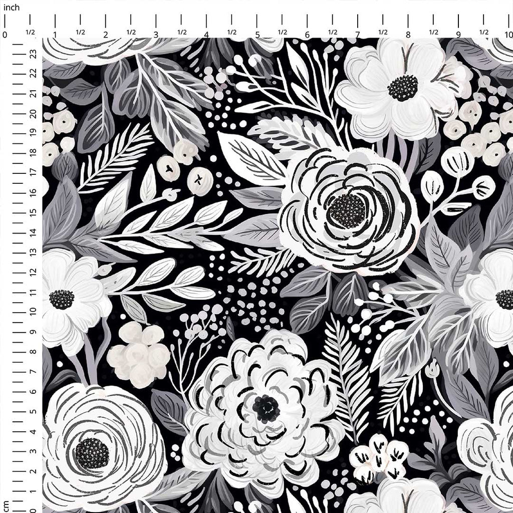 Mono Floral Fabric