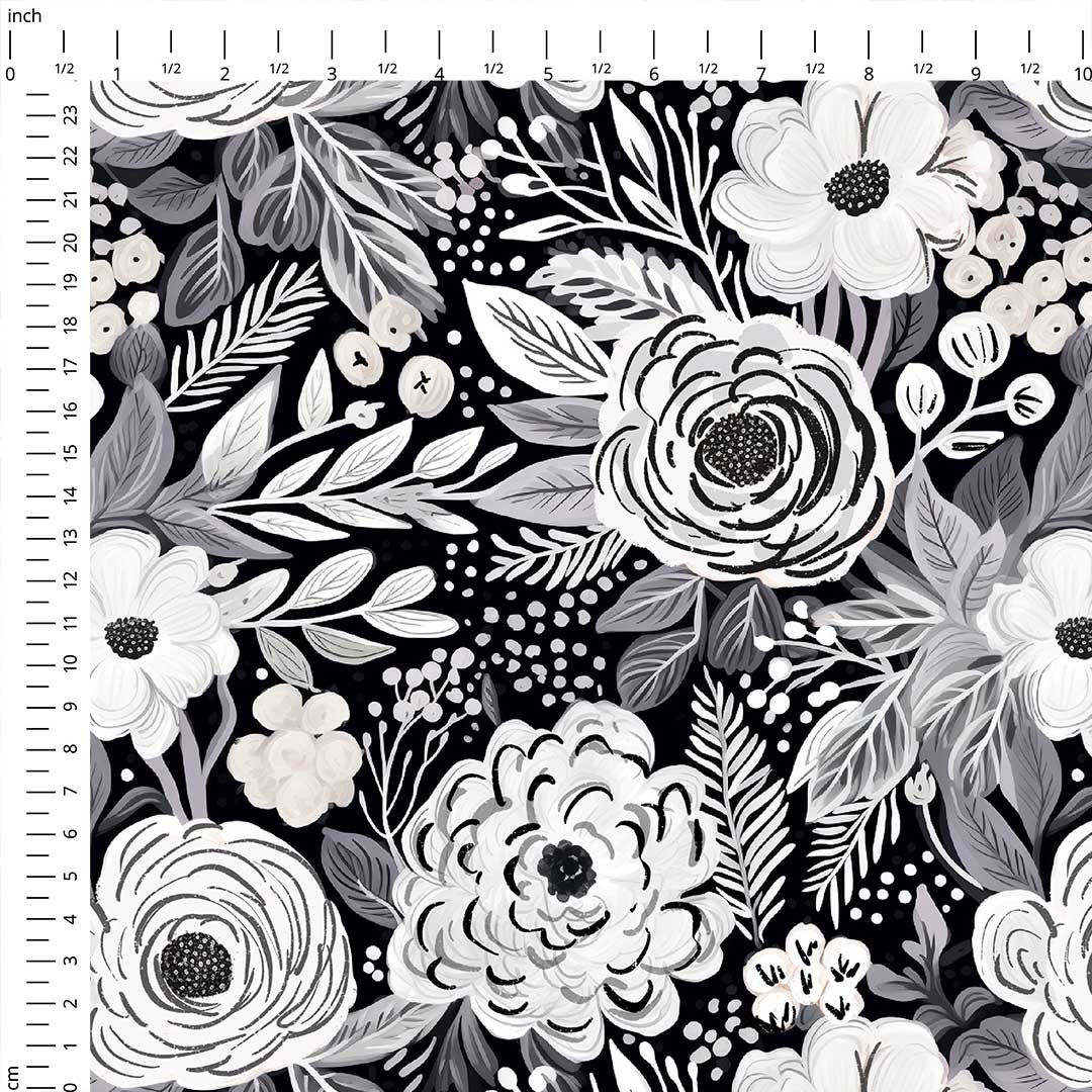Mono Floral Fabric