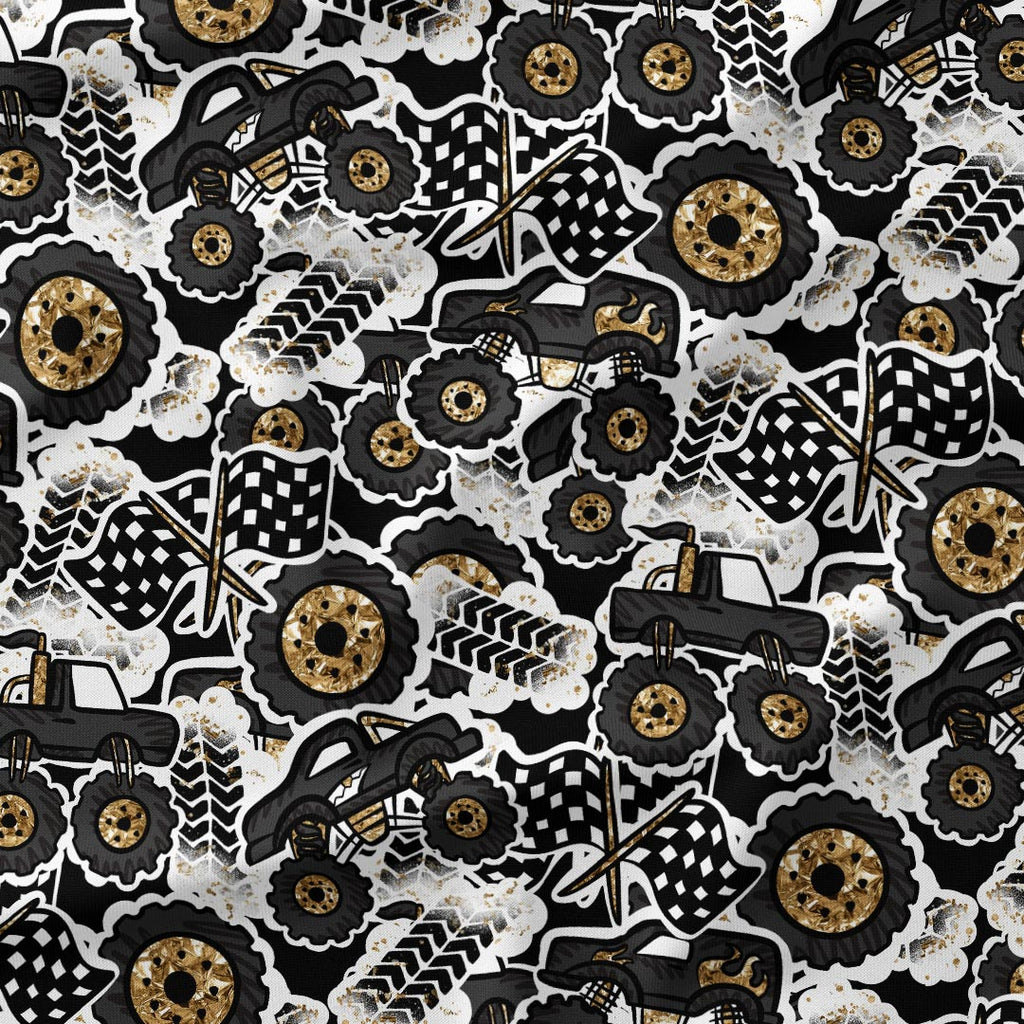 Monster Truck Mashup Fabric
