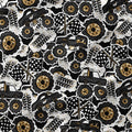 Monster Truck Mashup Fabric