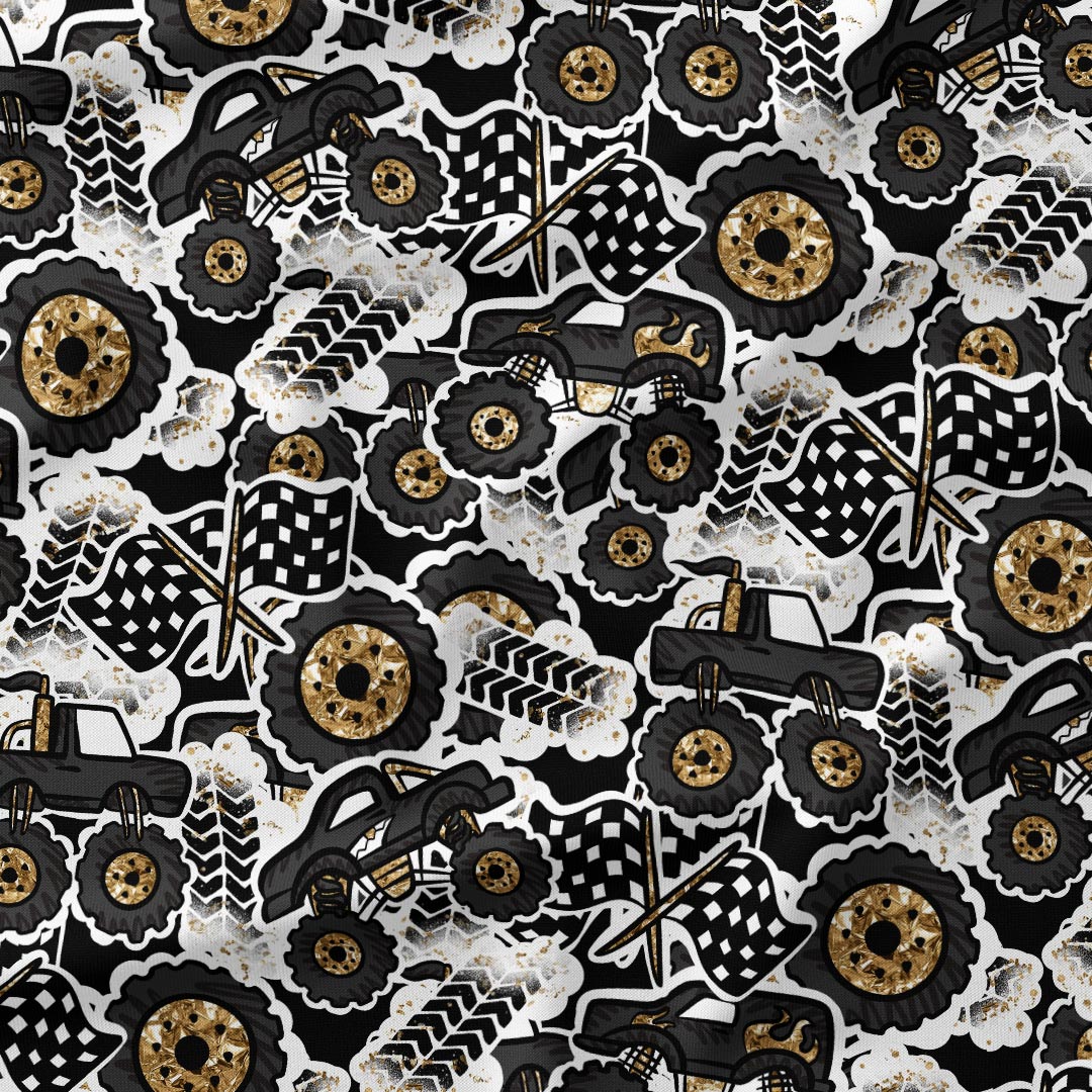 Monster Truck Mashup Fabric