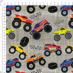 Monster Trucks Fabric
