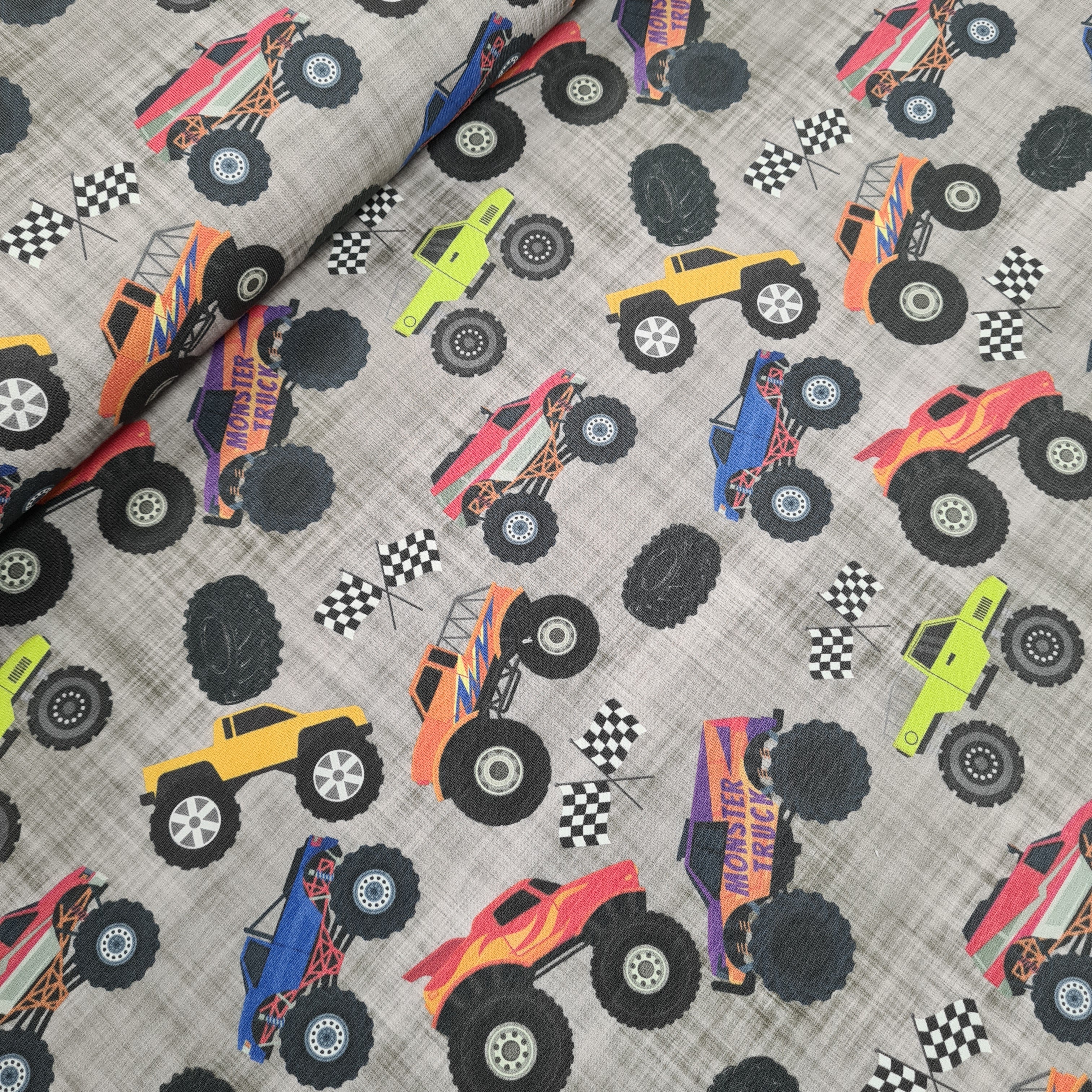 Monster Trucks Fabric