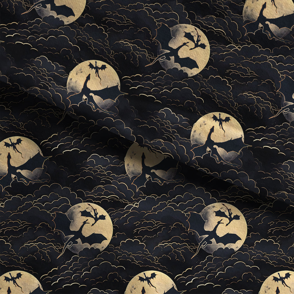 Moonlight Dragons Fabric