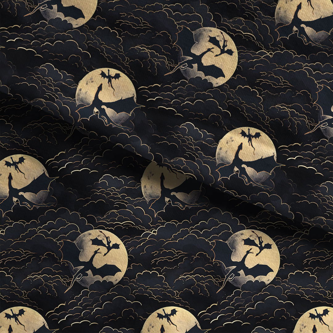Moonlight Dragons Fabric