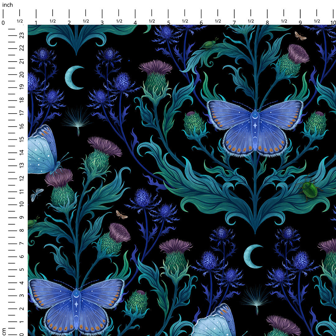 Moonlight Thistle Dark Fabric