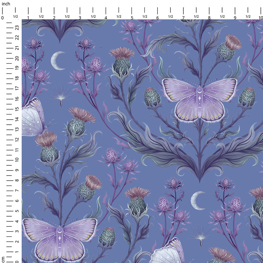 Moonlight Thistle Lilac Fabric