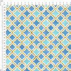 Moroccan Blue Lattice Fabric