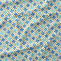 Moroccan Blue Lattice Fabric