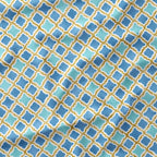 Moroccan Blue Lattice Fabric