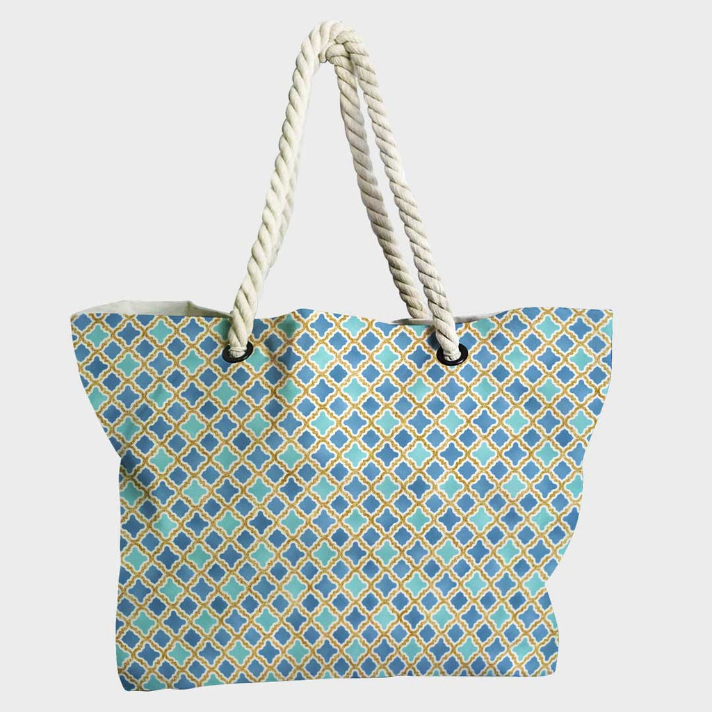 Moroccan Blue Lattice Fabric