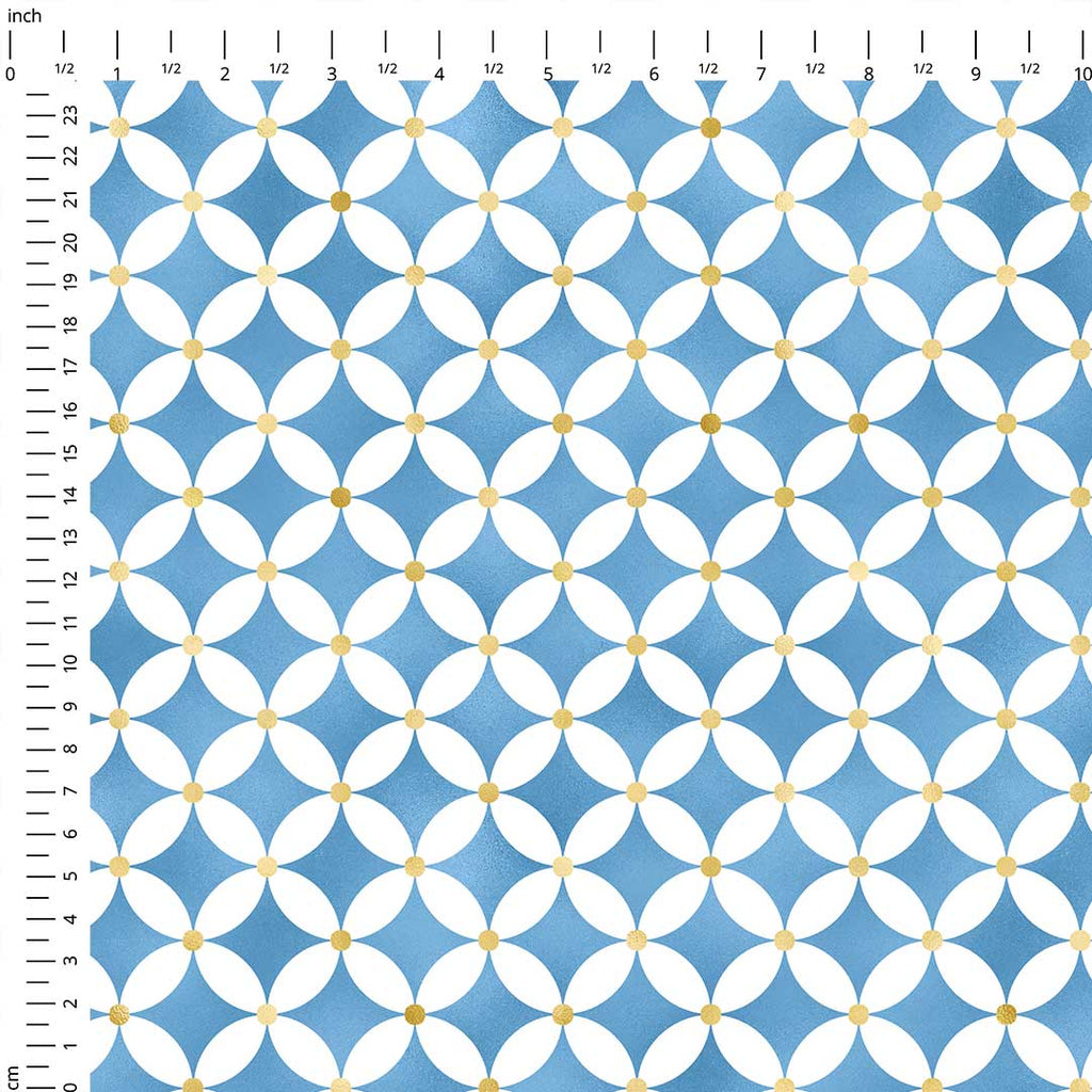 Moroccan Blue Petals Fabric