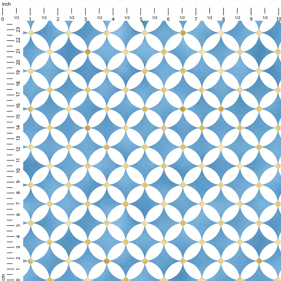 Moroccan Blue Petals Fabric