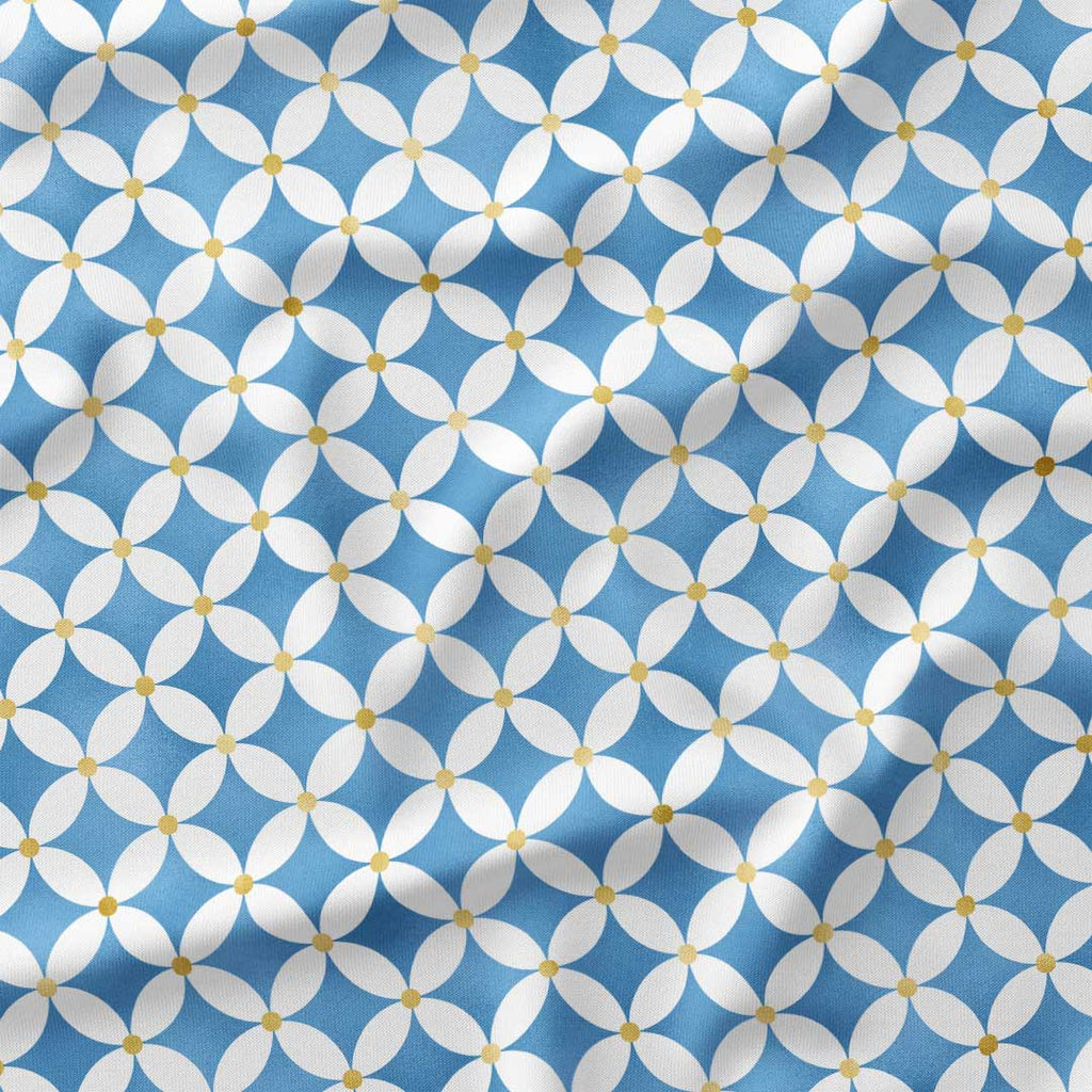 Moroccan Blue Petals Fabric