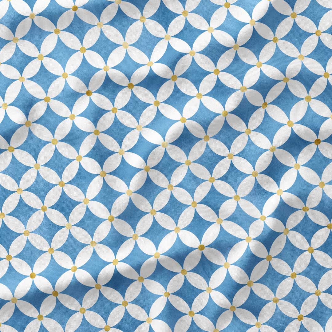 Moroccan Blue Petals Fabric