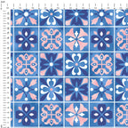 Moroccan Blue Tiles Fabric