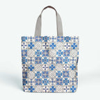 Moroccan Blue and Grey Tiles Fabric