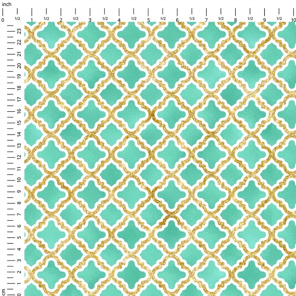 Moroccan Mint Lattice Fabric