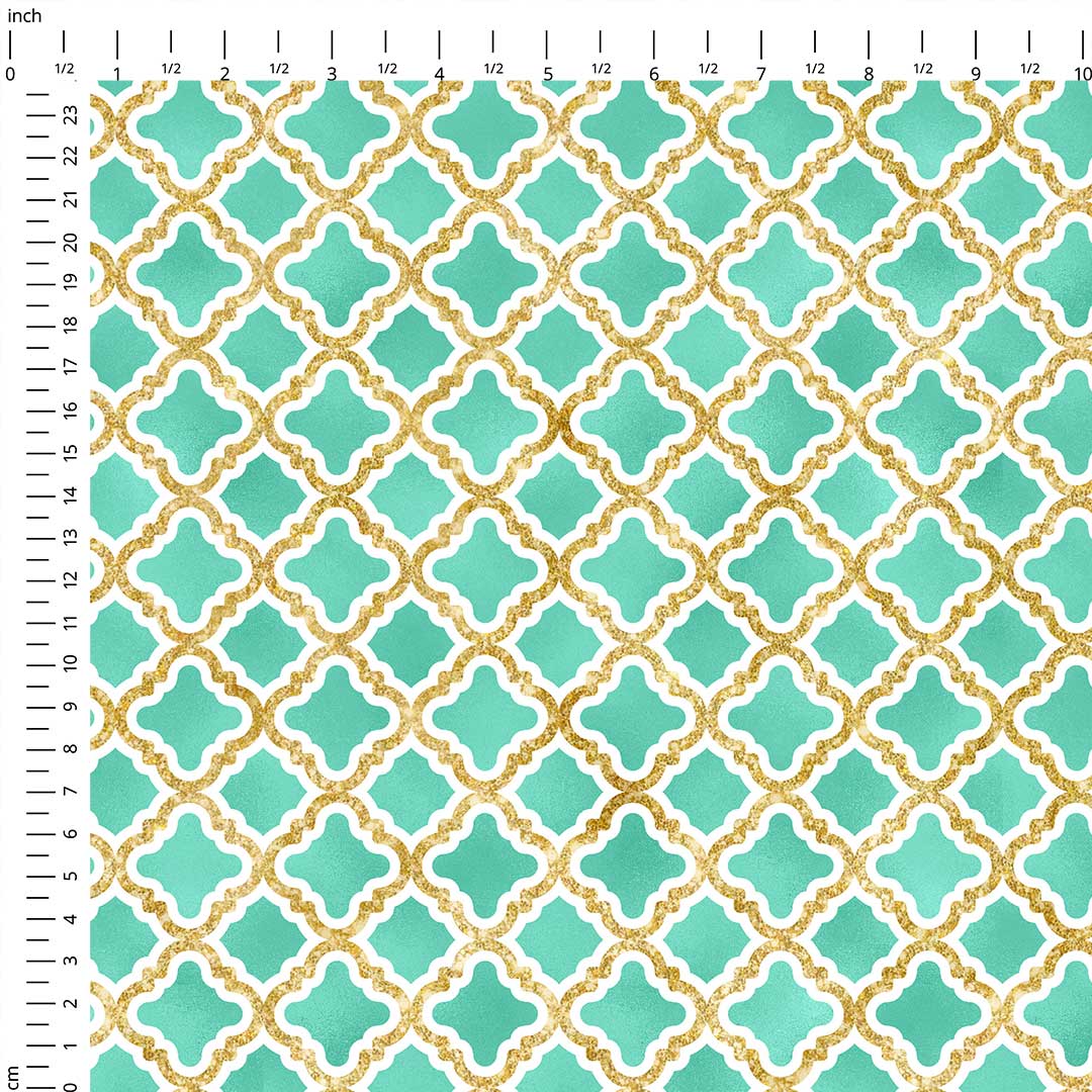 Moroccan Mint Lattice Fabric