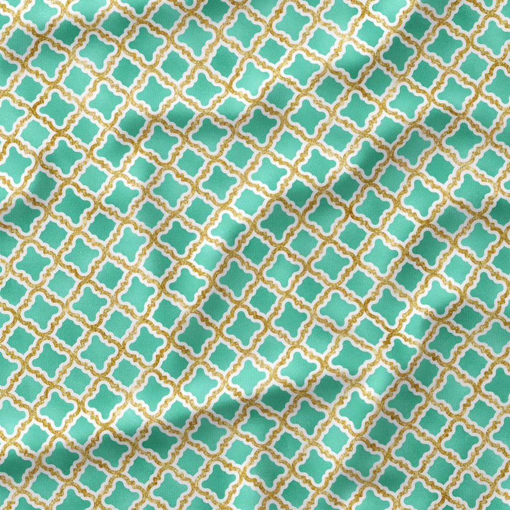 Moroccan Mint Lattice Fabric