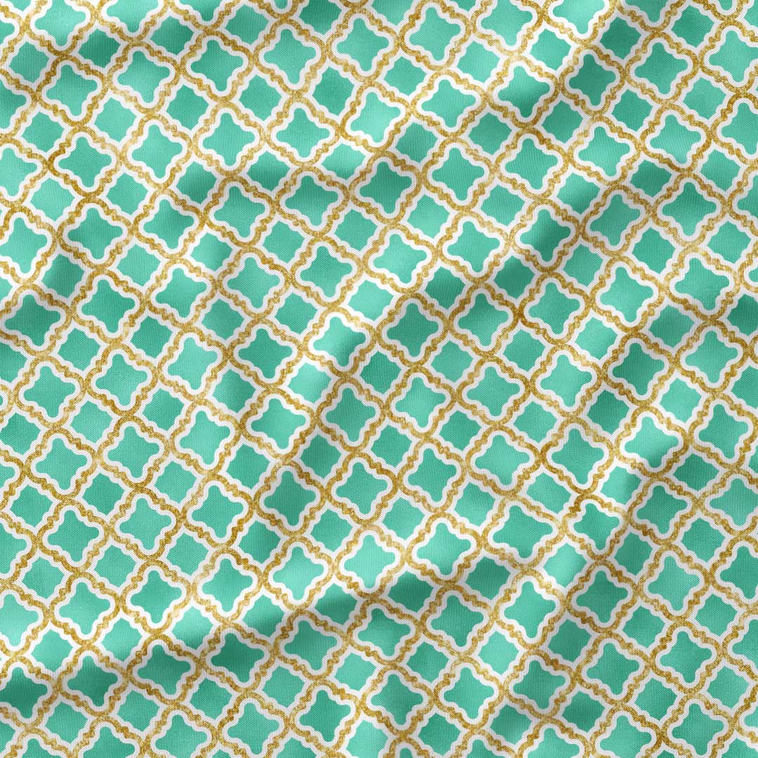 Moroccan Mint Lattice Fabric