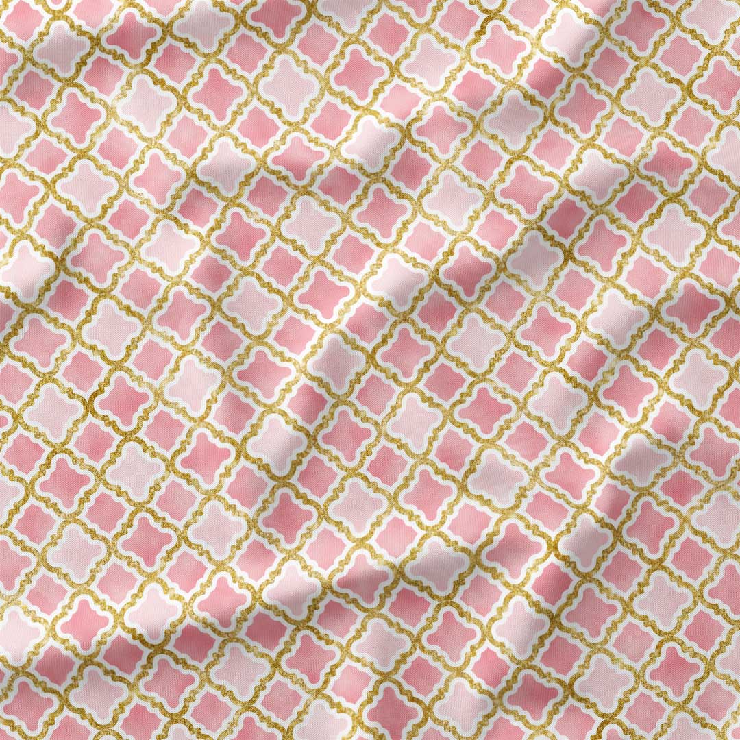 Moroccan Pink Lattice Fabric