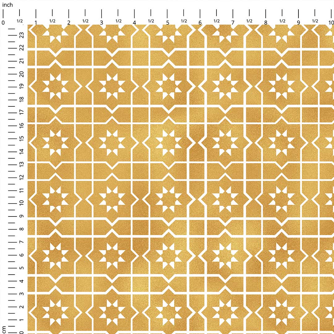 Moroccan Zellige Gold Fabric