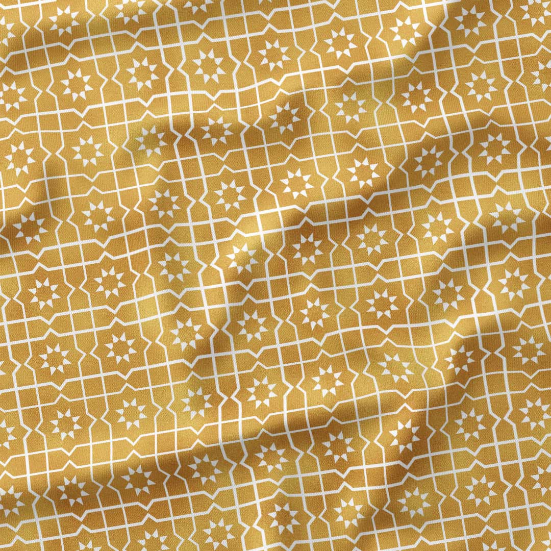 Moroccan Zellige Gold Fabric