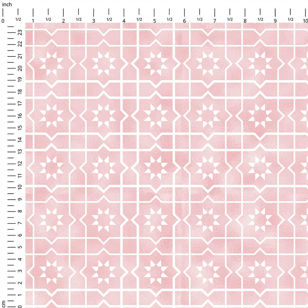 Moroccan Zellige Pink Fabric