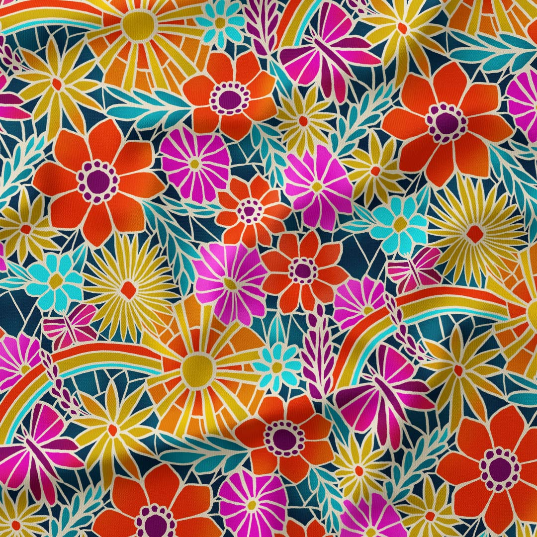 Mosaic Floral Bright Fabric