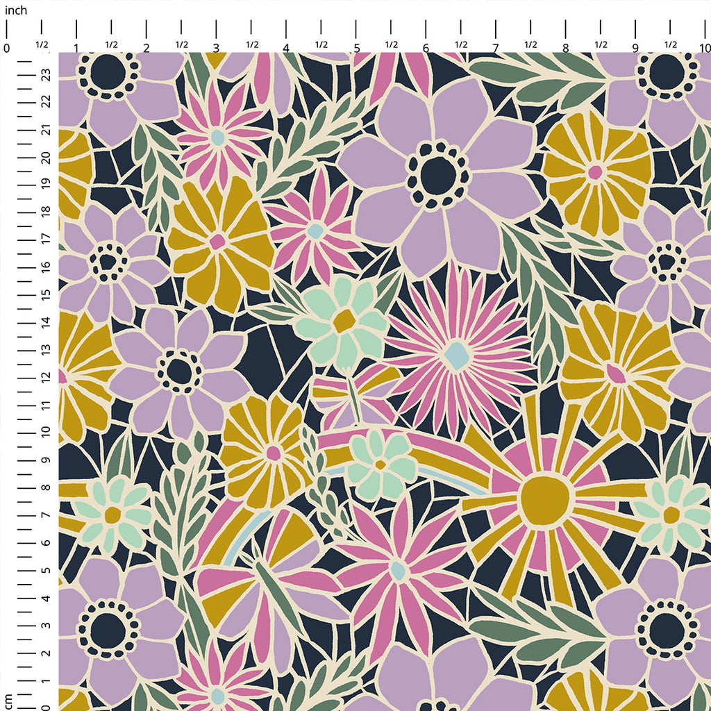 Mosaic Floral Pastel Fabric