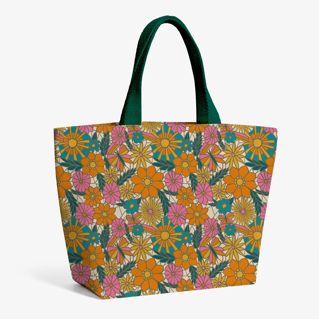 Mosaic Floral Retro Fabric