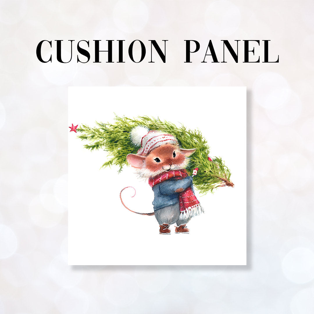 CUSHION Fabric Panel Mouse Christmas Tree