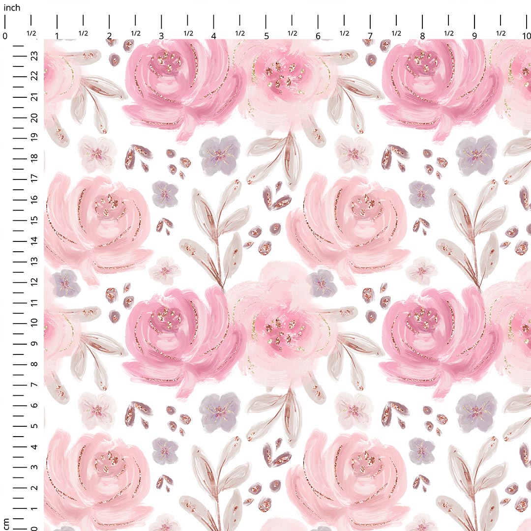 Mummy and Me Roses White Fabric