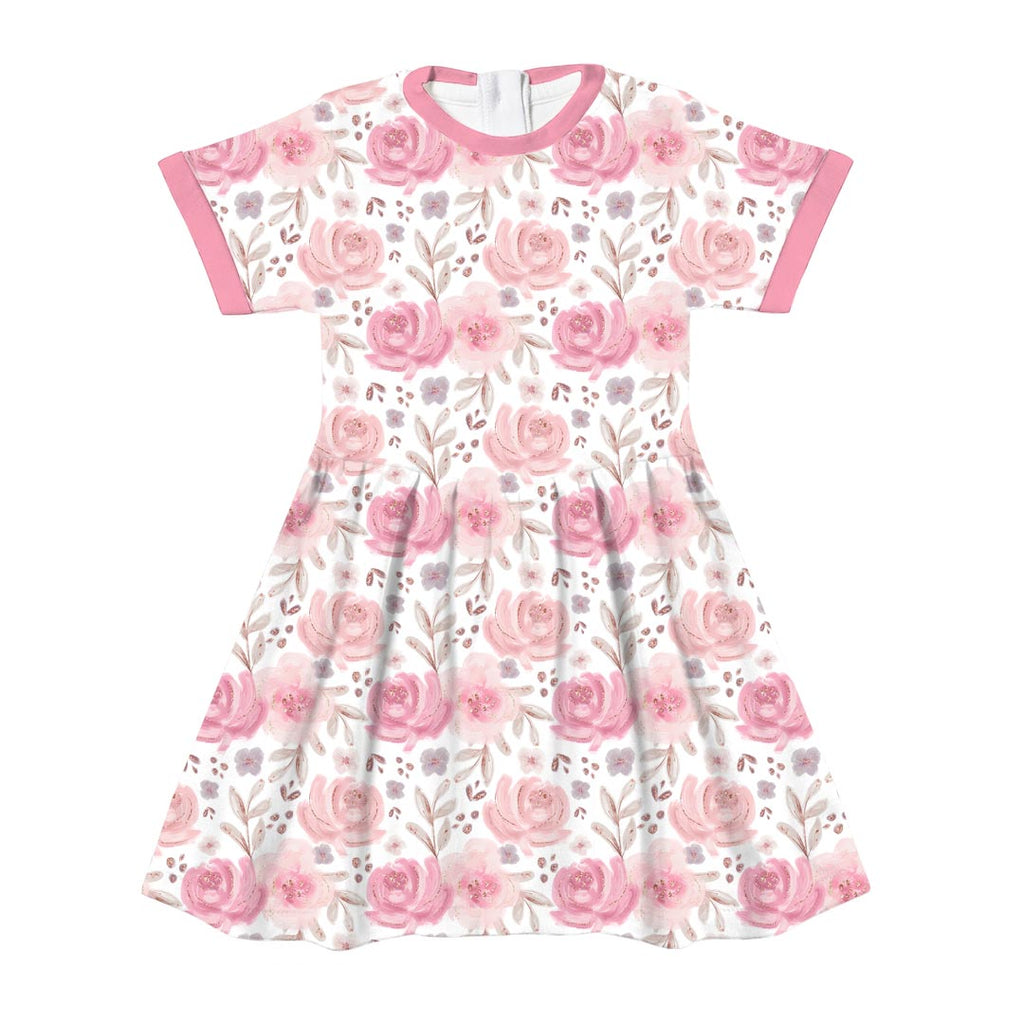 Mummy and Me Roses White Fabric