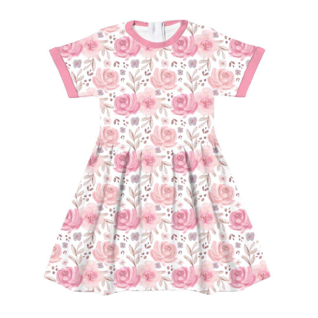 Mummy and Me Roses White Fabric