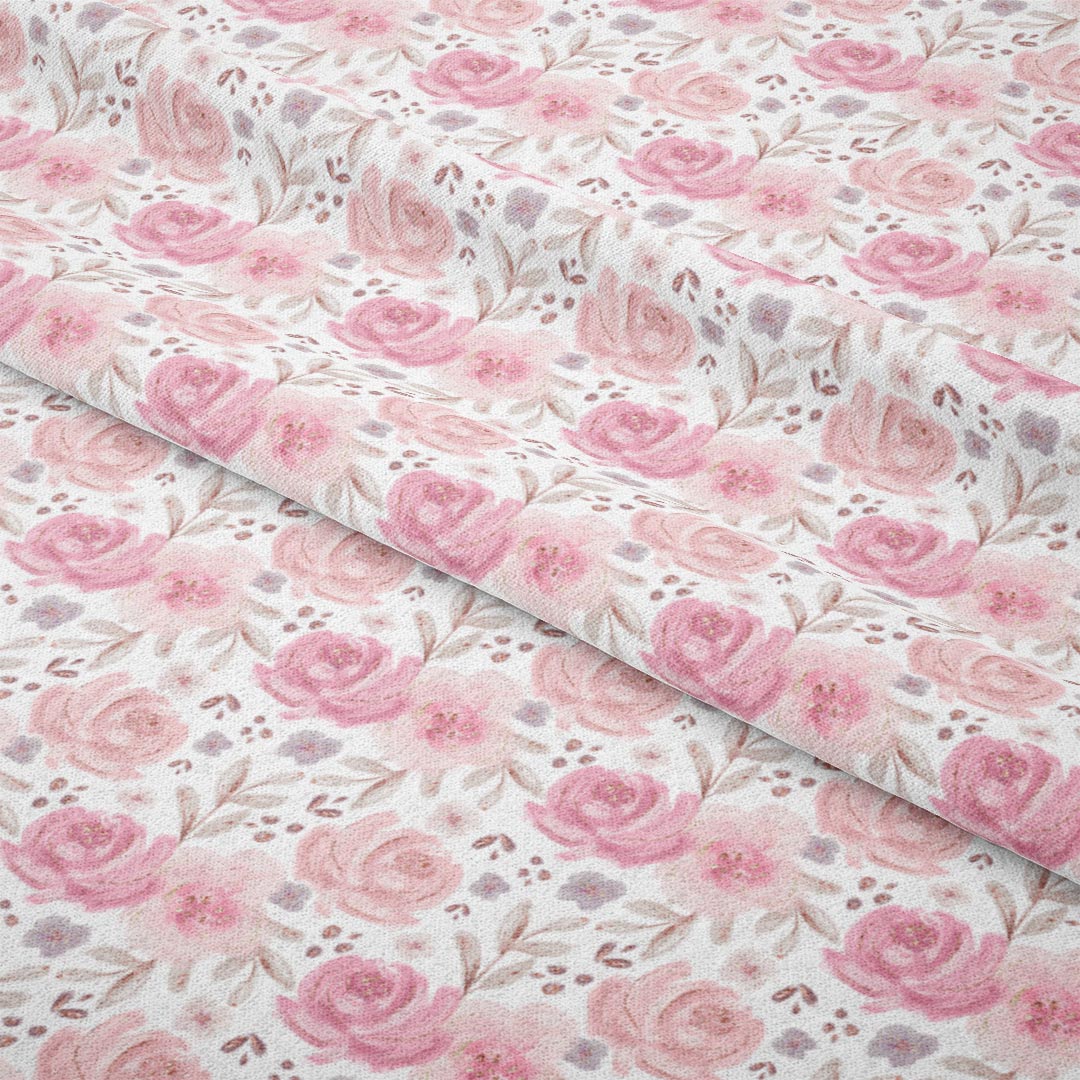 Mummy and Me Roses White Fabric