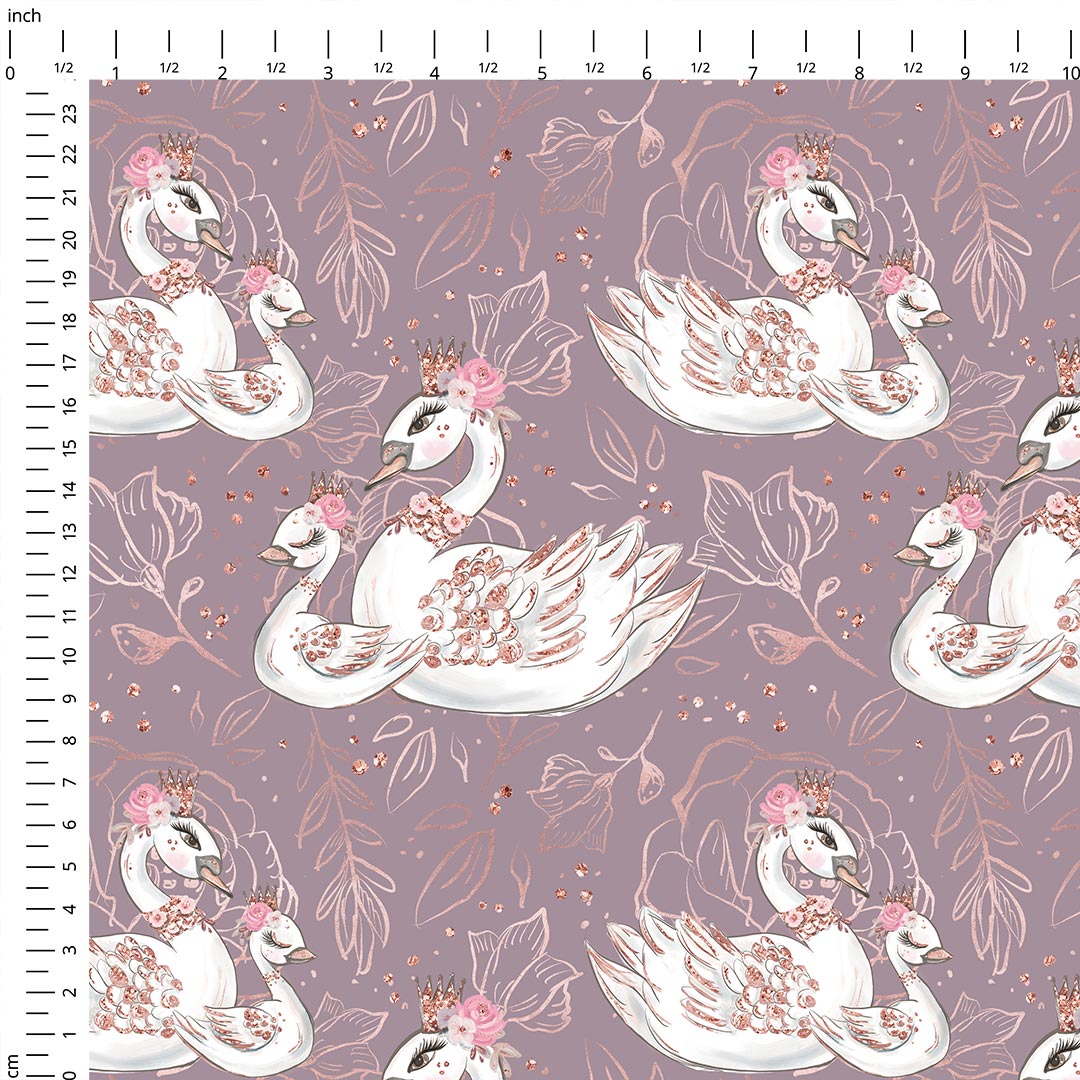 Mummy and Me Swans Fabric