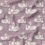 Mummy and Me Swans Fabric