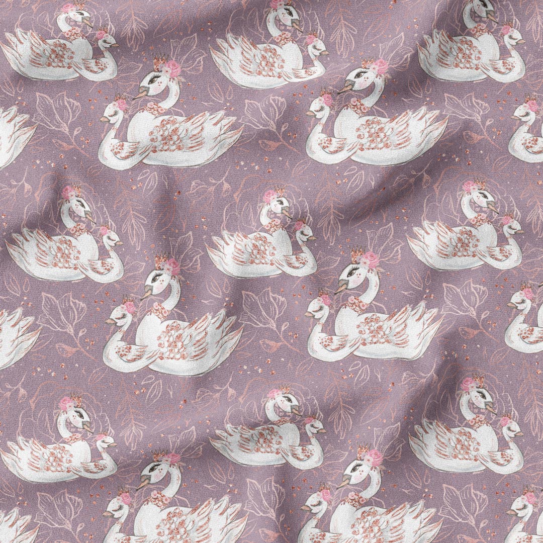 Mummy and Me Swans Fabric