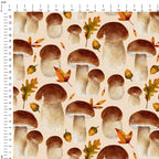 Mushrooms and Acorns Fabric