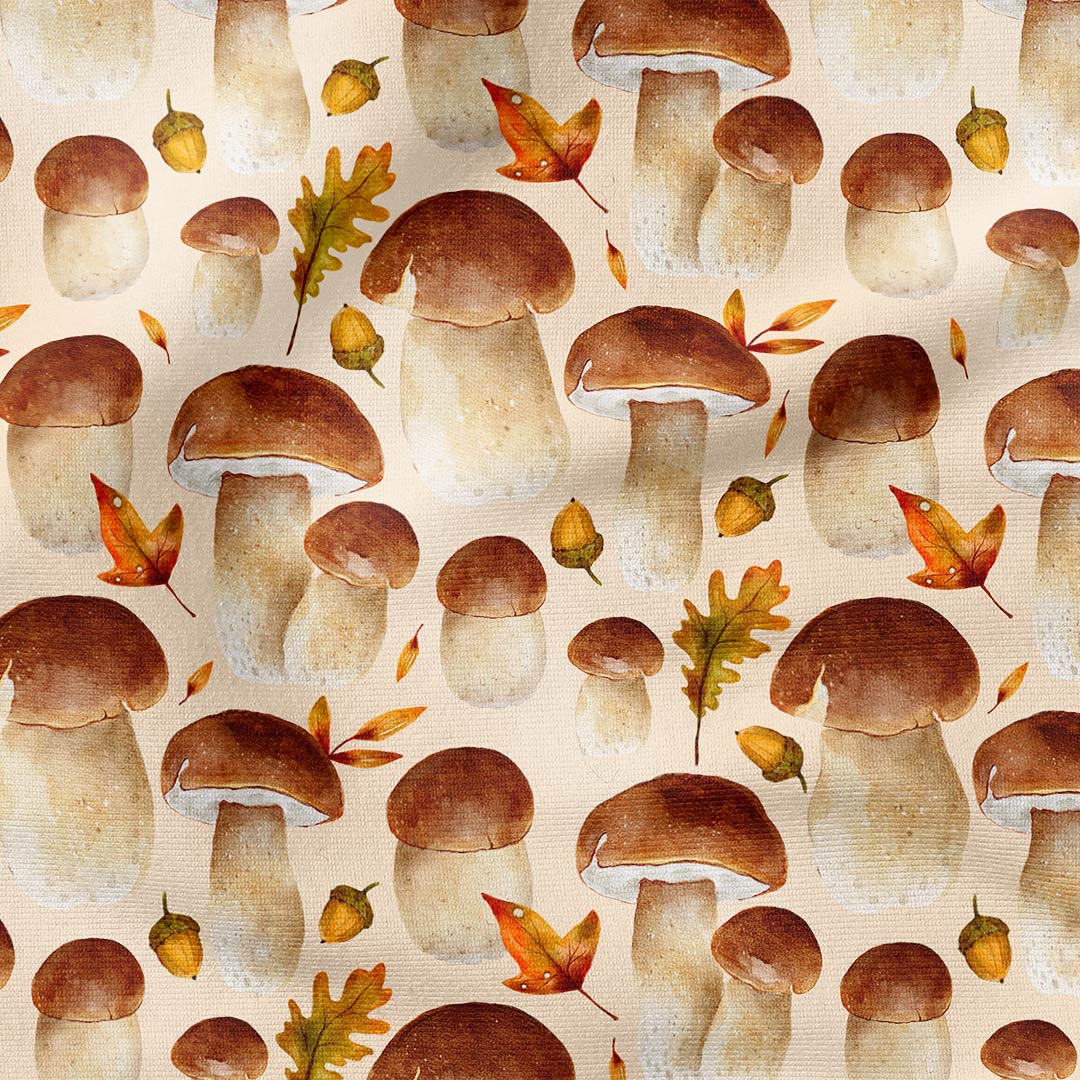 Mushrooms and Acorns Fabric