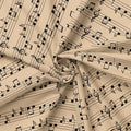 Music Notes Beige Fabric