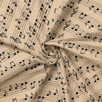 Music Notes Beige Fabric