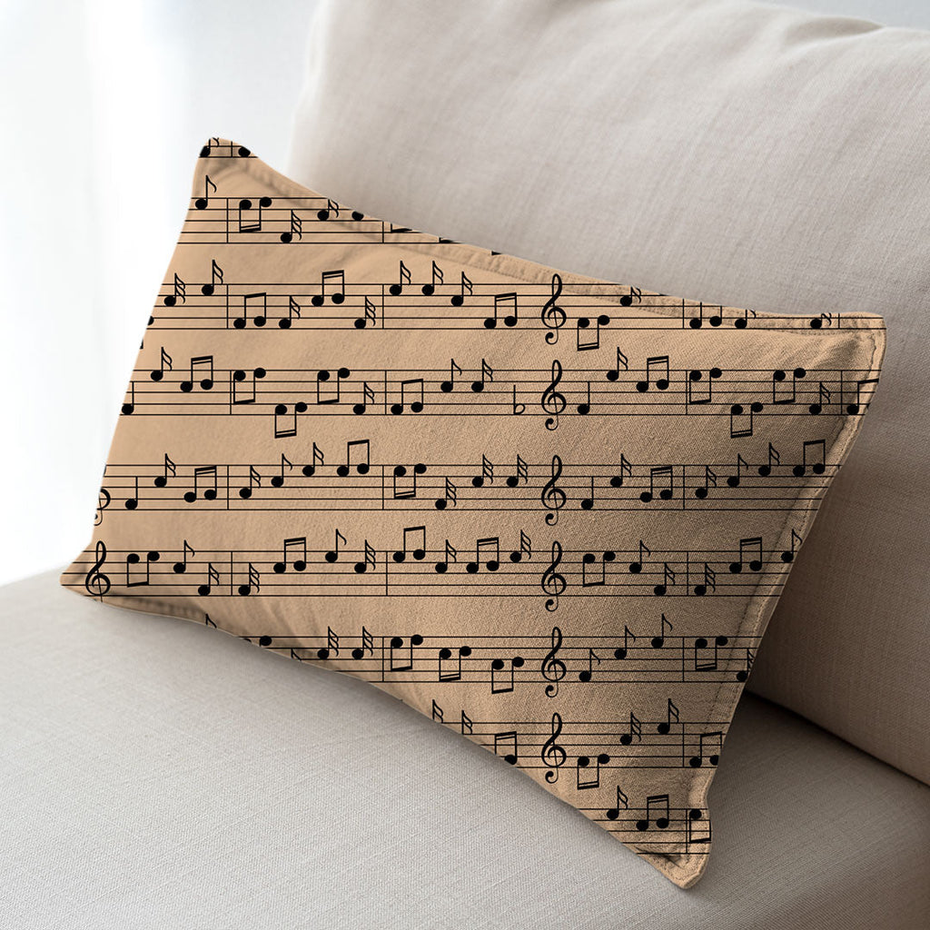 Music Notes Beige Fabric