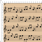 Music Notes Beige Fabric