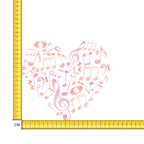 Musical Heart Iron on Fabric Heat Transfer DTF-208