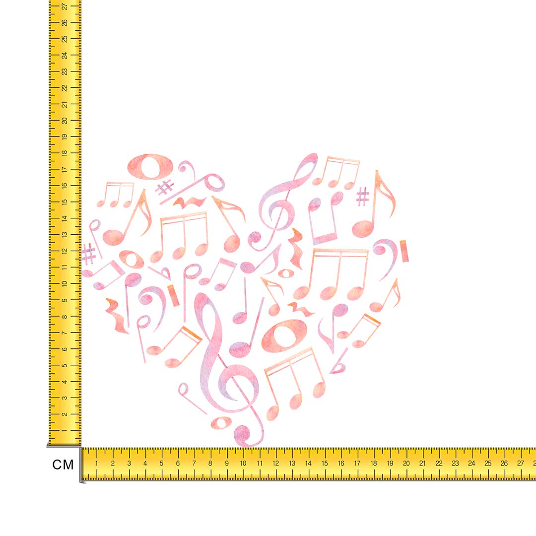 Musical Heart Iron on Fabric Heat Transfer DTF-208